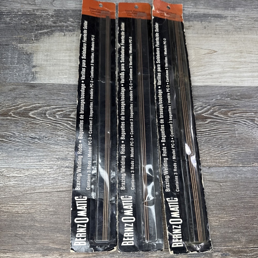 Bernzomatic PC3 Copper-Phosphorous Brazing/Welding Rods, 3-Piece X 3 Packages